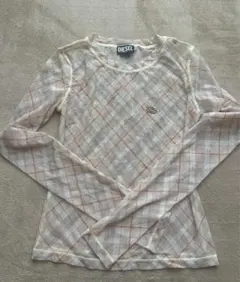 最終値下げ　DIESEL チェック柄 長袖Tシャツ
