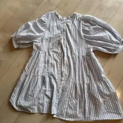 Discoat ストライプ柄 半袖シャツ Fサイズ　ワンピース　2way