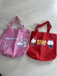ハローキティ＆マイメロディ トートバッグセット