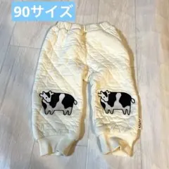 チロルチョコ ミルク キルティングパンツ 90 ズボン　ホワイト　牛