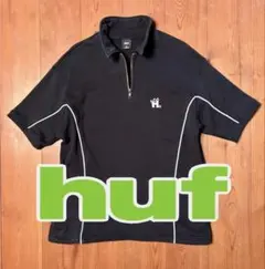 【美品／着用2回】HUF スウェットジップポロシャツ Mサイズのサムネイル