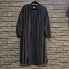 グレー ロングシャツ バルーンスリーブ