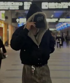 elev ファージャケット 黒 短丈 M