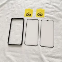 2枚入り iPhone用 ガラスフィルム レンズカバー ガイド付き