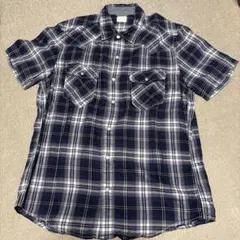 BACK NUMBER 半袖シャツ XL ネイビー系チェック