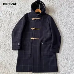 オーシバル　ダッフルコート　チェック　ジャケット　4 ネイビー　刺繍ロゴ