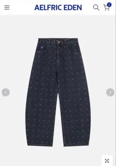 AELFRIC EDEN チェック柄デニムパンツ28