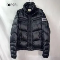 【人気】DIESEL ディーゼル　ダウンジャケット　黒　ロゴ　フード　Y2K