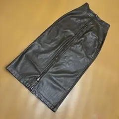 MURUA　マルチウェイナローフェイクレザースカート ブラウン　Sサイズ