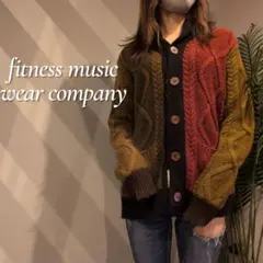music wear company クレイジーパターンケーブルニット