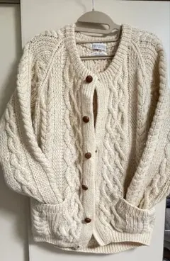 DIFFUSION ケーブル編み アラン模様 カーディガン 古着