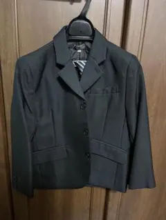 130黒ジャケット・半ズボン・シャツ　ストライプネクタイセット