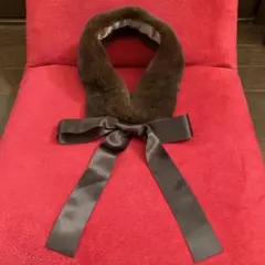 ★ブラウンミンクファー ボウタイマフラー