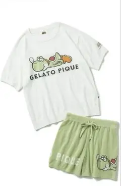 ジェラート ピケ　ヨッシー　ジャガード プルオーバー＆ショートパンツ