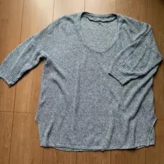 インディヴィ ＊5分袖ニット　トップス