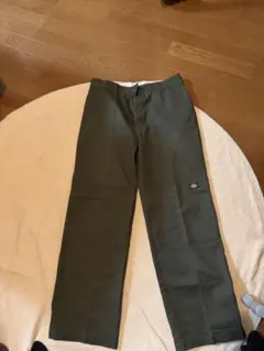 【美品】Dickies ダブルニー ワークパンツ W34 オリーブグリーン