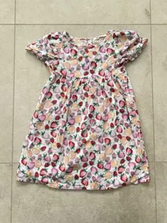 H&M フルーツ柄 半袖ワンピース　コットン　122 120 いちご柄　ベリー