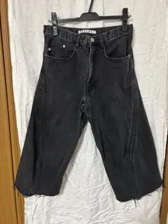 NVRFRGT 3d twisted wide leg half jeans