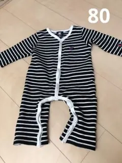 Champion ボーダー柄ロンパース カバーオール80