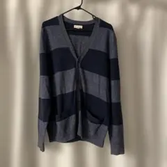 GAP ネイビー グレー ボーダー Vネック カーディガン Mサイズ