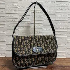 ディオール トロッター キャンバス × レザー ショルダー バッグ ポーチ