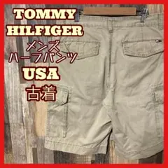 メンズ ベージュ M 30 トミーヒルフィガー ハーフ ショート パンツ 古着