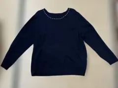 レディース　￼ニットアンサンブル　紺色　3L