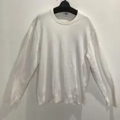 美品　UNIQLO ホワイト クルーネックセーター XL