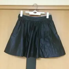 美品中古SALEダズリン dazzlinフレアスカートミニ黒ブラックMレザー