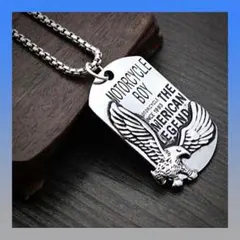 イーグル ドッグタグ ネックレス シルバー プレート メンズ アメカジ