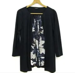 インゲボルグ 長袖カットソー 花柄 トップス レディース　ネイビー