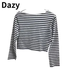 Dazy デイジー ボーダー カットソー 長袖 ボートネック モノトーン