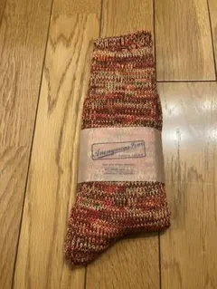 マルチカラーソックス 25-27cm 5カラーMIXクルー　レッド