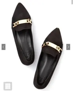 GRL グレイル チェーン付きスエードフラットシューズ[gd407]