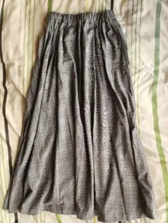 グレンチェックロングスカート