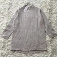未使用✨ アマカ 近年モデル バルキーウールハイネックチュニックニット ウール混