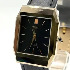 1986年製 【稼働品】セイコー シャリオ スクエア 腕時計 ブラック文字