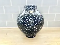 花瓶 ガラス レトロ フラワーベース HOKUYO Black 銀彩 ブラック