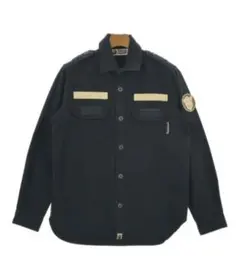 ブラック 長袖シャツ ポケット付き