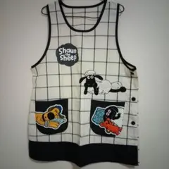 【中古】ひつじのショーン エプロン チェック柄　保育士のサムネイル
