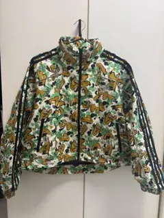 adidasアディダス花柄トラックジャケット総柄ショート丈ジャージ