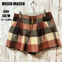 【MISCH MASCH】チェック柄 ショートパンツ M ウール混 カジュアル