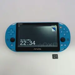 【美品】PSVITA2000 本体 ブルー青　メモリーカード付き