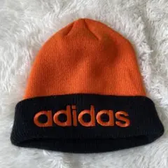 adidas ビーニー　オレンジ ブラック 00s
