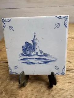 オランダ 80s ヴィンテージ アート タイル 絵画 額装 陶板 帆船 - メルカリ