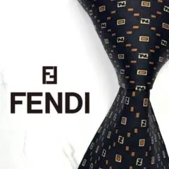 ◆美品◆FENDI フェンディ ネクタイ 黒色 ズッカ柄 高級感