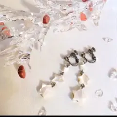 星形マザーオブパール　イヤリング　No.27