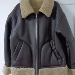 MURUA フェイクレザーボアムートンジャケット ブラウン