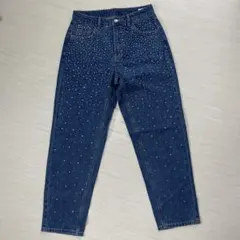 SHEIN ラインストーン デニムパンツ ブルー サイズ32