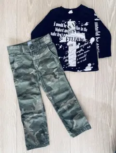 長袖カットソーと迷彩パンツセット 100cm